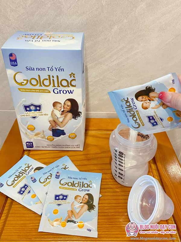 Cách pha sữa non tổ yến Goldilac Grow